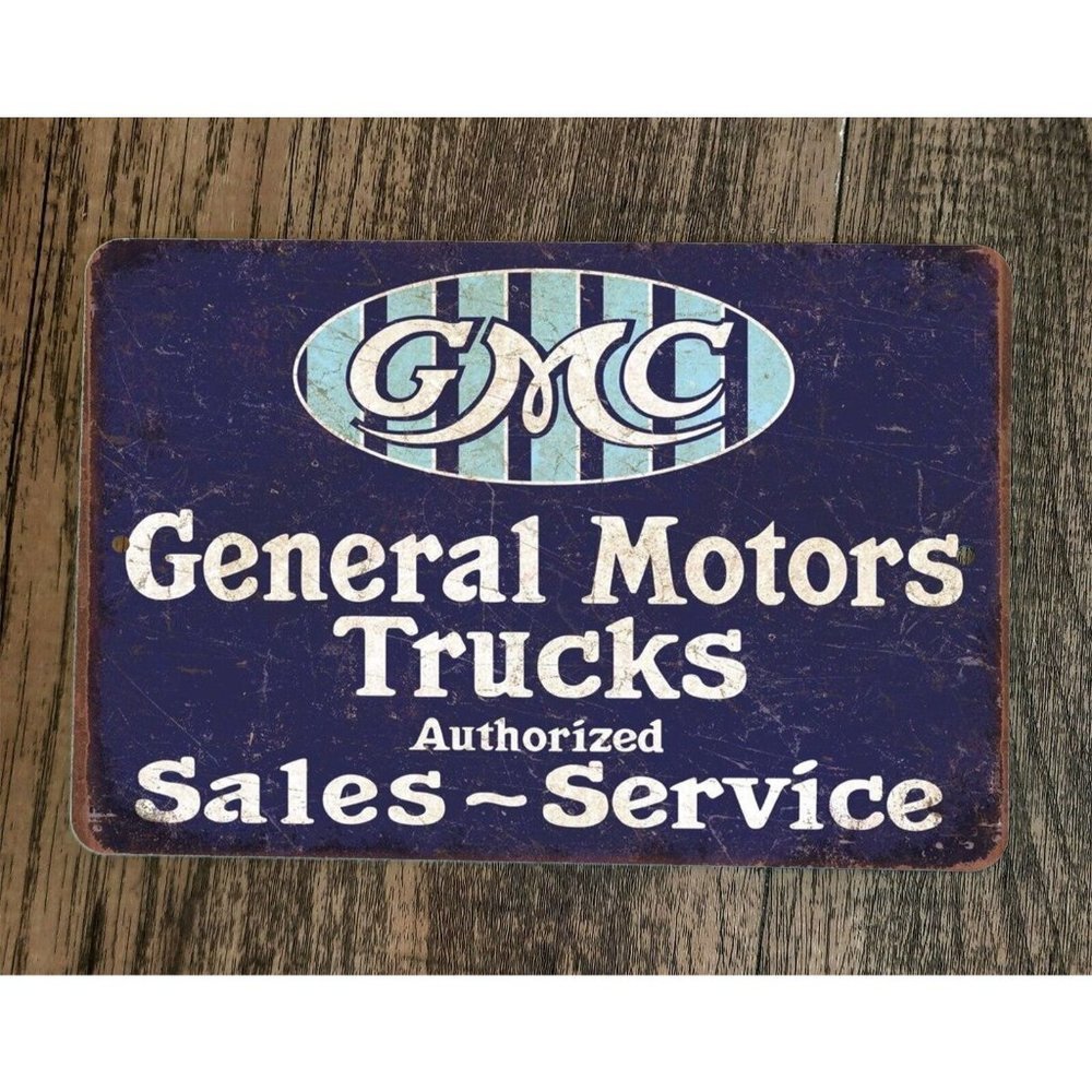 GMC General Motor Trucks Sales Service 8x12 Metal Wall Garage Sign‎ Poster